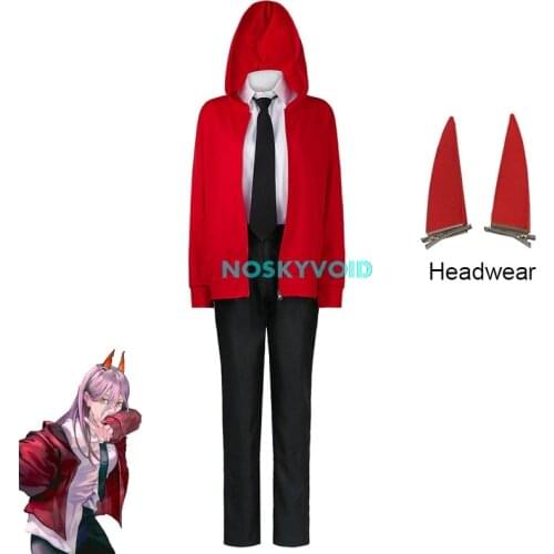 2021 Anime Costumes Chainsaw Man Power Cosplay Costume Devil Hunter Uniform Suits and Headwear Halloween Carnival Uniforms