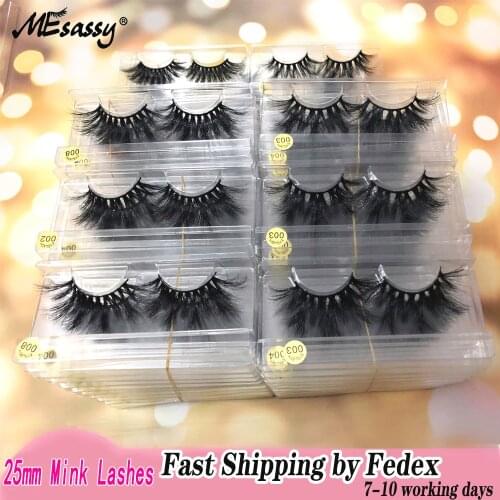 25MM Mink Lashes Wholesale 18Styles No Box 3D Mink Hair Fake Eyelashes Soft Dramatic Eye Lashes Cruelty Free Eyelashes MakeUp