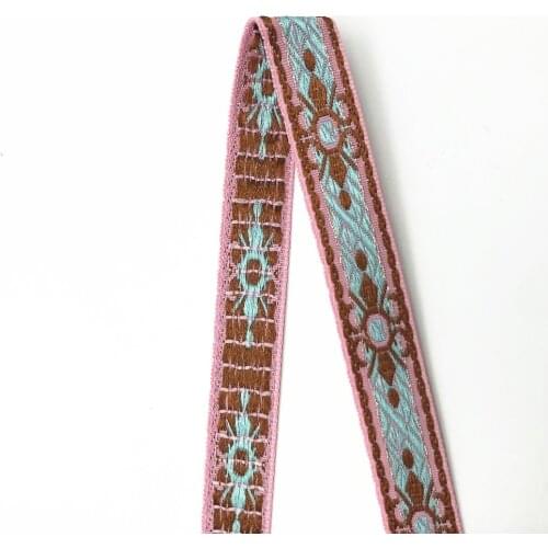 5Yards 16mm 5/8" Invitation Card Gift Wrapping Scrapbooking Supplies Floral Embroidery Jacquard Ribbon Wedding Woven Ribbon