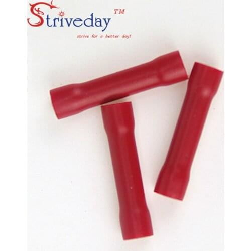 500pcs/lot high quality BV1 Red Flared Butt Insulated Connector Terminals Crimp