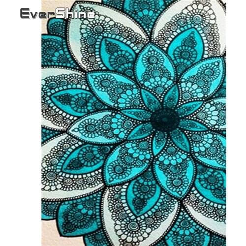 EverShine Diamond Painting Flowers Cross Stitch Diamond Embroidery Mandala Picture Rhinestones Handmade Hobby Mosaic Art Gift