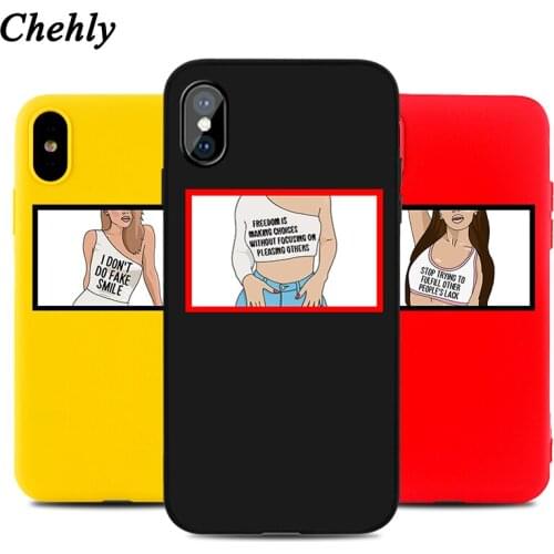 Chehly Phone Case for IPhone 6s 7 8 11 Plus Pro X XS MAX XR SE Fashion Girl Cases Soft Silicone Fitted TPU Back Accessorie Cover