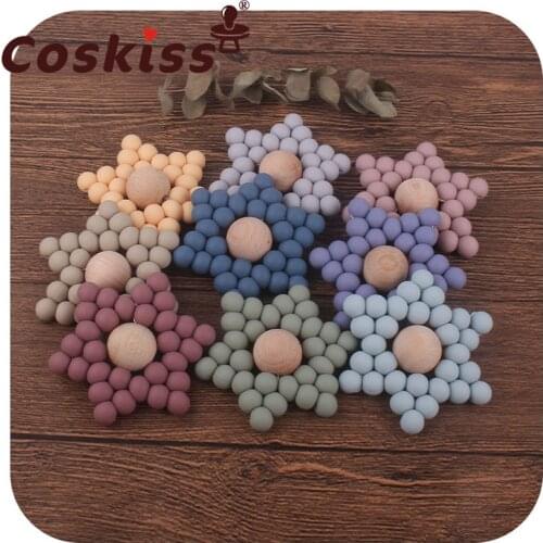 Coskiss Baby Nursing Teether Teether Safe Silicone Beads Teething Bracelets Newborns Toddlers Rattle Montessori Baby Toys