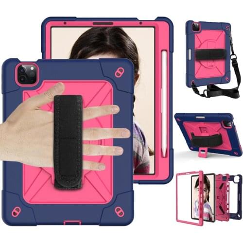 For Apple New iPad Air 4 10.9 2020 A2072 A2316 A2324 A2325 Hand Belt Holder Hybrid Protective Stand Shell Cover Case