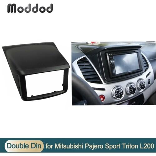 For Mitsubishi Pajero Sport Triton L200 Radio DVD 2 Din Stereo Panel Dash Mounting Installation Trim Kit Face Frame Fascia