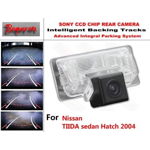 For Nissan TIIDA sedan Hatch 2004 CCD Car Backup Parking Camera Intelligent Tracks Dynamic Guidance Rear View Camera