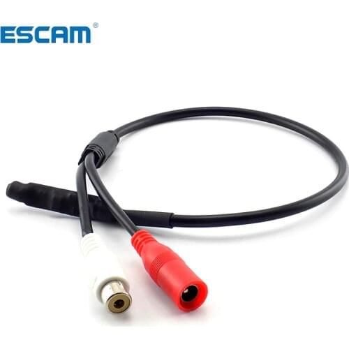 ESCAM DC Connector Mini Micro Audio Sound Monitor Audio Pickup Device Terminals DC Power Cable for Camera CCTV Microphone Video