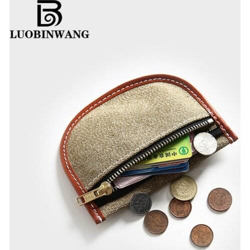 Canvas small wallet Unisex Fashion change purse Solid Zipper luxury design Short Coin bag cute Card Holder wallet mini money bag