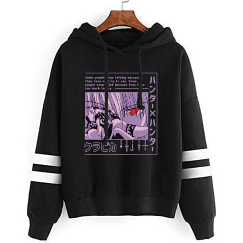 Hunter X Hunter Kurapika Devil Eye Funny Japanese Anime Hoodies Women Graphic Oversized Warm Sweatshirt Hip Hop Hoody Sudaderas