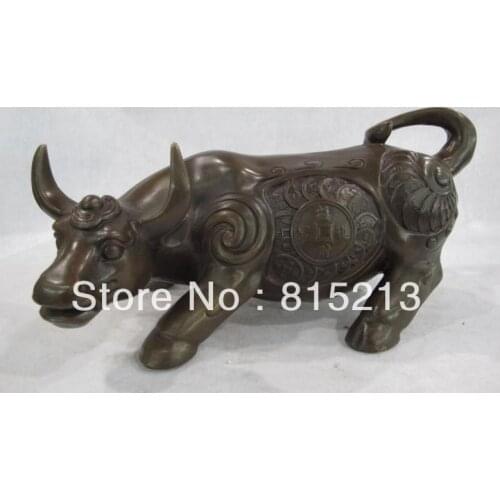Wang 000278 Chinese Feng Shui Bronze Money Wealth Zodiac Year cattle Bull Oxen Cow Ox Statue
