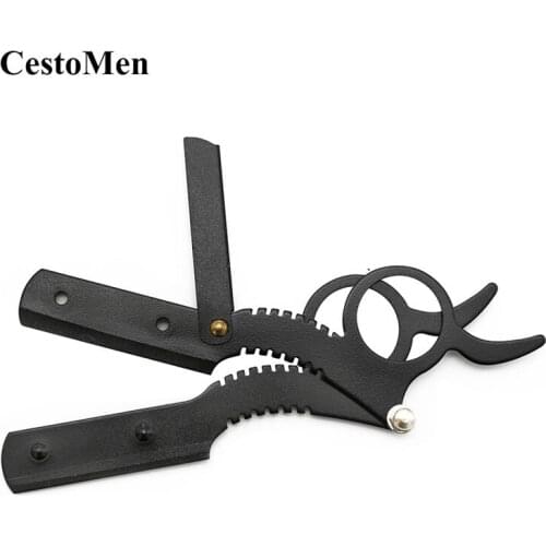 CestoMen Classic Folding Men Barber Razor Professional Straight Shaving Hair Beard Razor Sharp Blade Holder Manual Shaver Tools