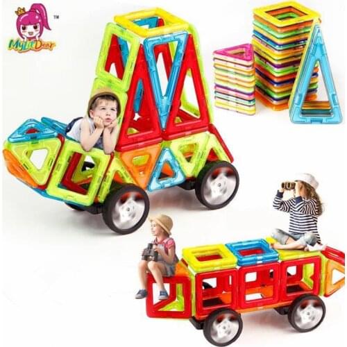 82-192pcs Big Size Magnetic Designer Construction Set Model & Building Toy Magnets Magnetic Blocks Educational Toys For Children