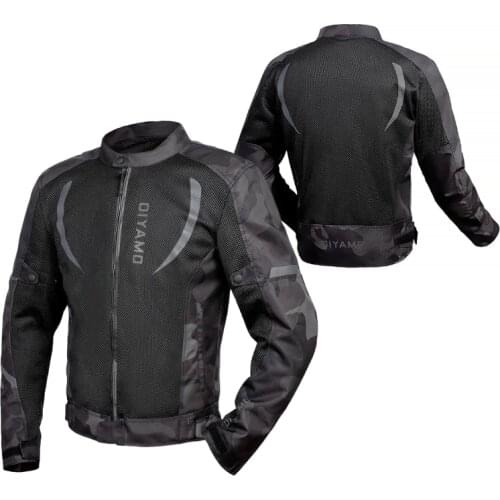 Summer Motorcycle Jacket Men Mesh Motorcycle Jacket Waterproof Motocross Jacket Breathable Motorbike Racing Suits Black