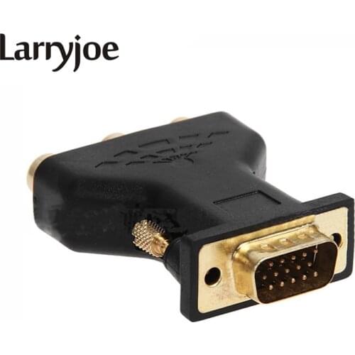 Larryjoe Hot Sale 3 RCA RGB Video Female to HD15-Pin VGA Styple Component Video Jack Adapter VGA TO RCA Adapter