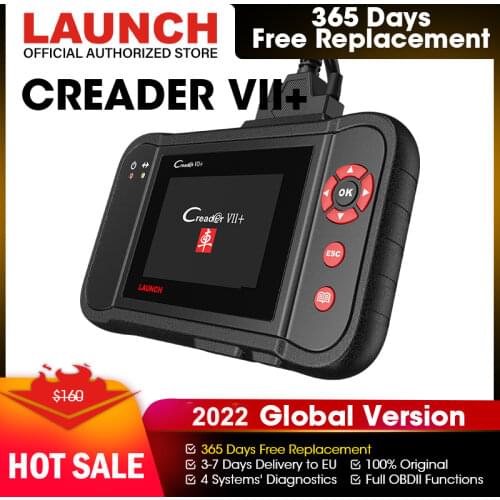 Launch X431 Creader VII+ plus OBD2 Scanner Diagnostic Tool Auto Code Reader Engine ABS SRS Transmission pk Launch crp123 Scanner