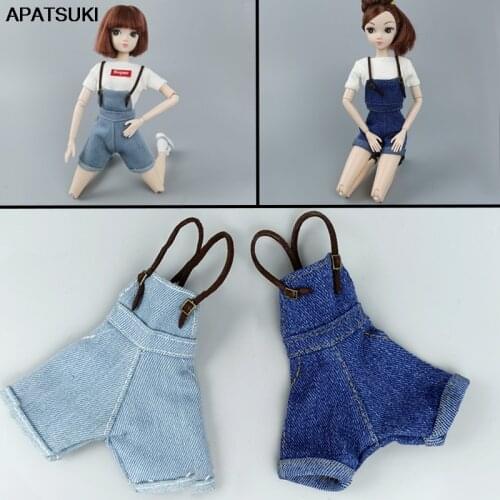 Fashion Doll Clothes Set For Barbie Doll Outfits Top Shirt & Denim Jeans Bib Pants For Blythe Doll Clothes 1/6 Dolls Accessories