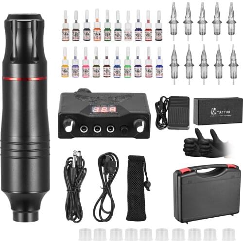 Tattoo Machine Kits Tattoo Power Supply Rotary Pen With Cartridges Needles Permanent Makeup Machine For Tattoo Beginners Artist