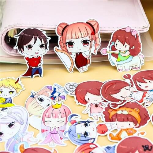 24pcs Retro constellation girls boys Stickers for Car waterproof Bike Motorcycle Phone book Travel Luggage toy Funny Bomb