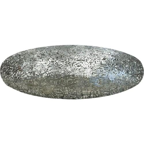 Outdoor stainless steel hollow Oracle cobblestone garden landscape sculpture sketch hotel sales art decoration