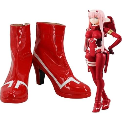 New Anime DARLING in the FRANXX Cosplay Shoes 002 Zero Two Cosplay Boots High Heels Carnival/Halloween Party Shoes for Women