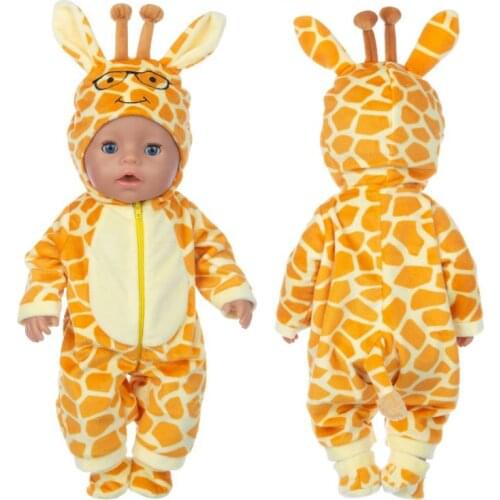 New Giraffe Suit Doll Clothes Fit 17 inch 43cm Doll Clothes Born Baby Suit For Baby Birthday Fistival Gift