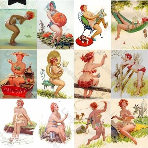 Nude Woman Metal Sign Retro Style Tin Plaque Metal Poster Vintage Wall Sticker Metal Plate Tin Sign for Man Cave Club Decoration
