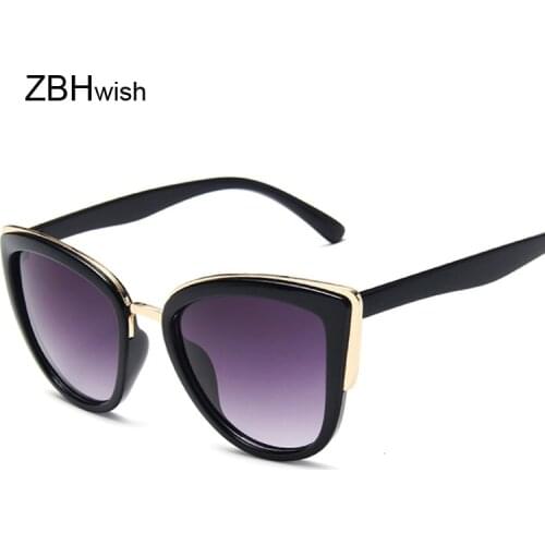 New Arrive Fashion Black Cat Eye Sunglasses Women Brand Designer Retro Female Sun Glasses Female Oculos De Sol Feminino UV400