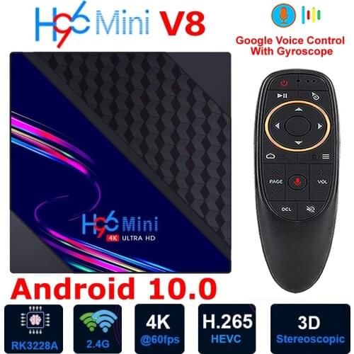 H96 MINI V8 Android 10.0 Smart TV BOX Rockchip RK3228A Quad Core 2GB 16GB WIFI 3D 4K H.265 Youtube Media Player PK X96Q