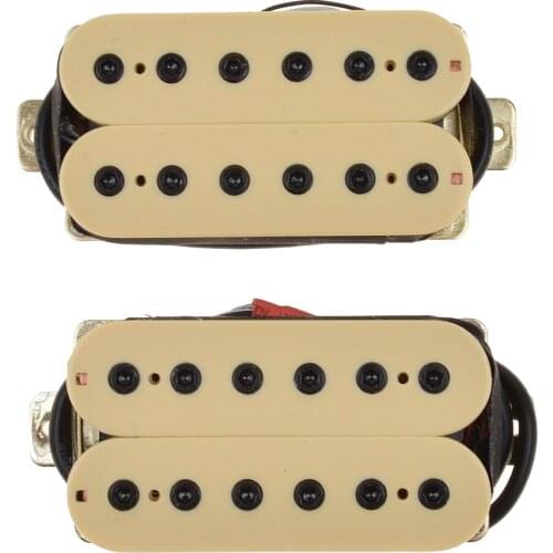 Wired Electric Guitar Humbucker Double Coil Pickup Set Neck+Bridge, Beige