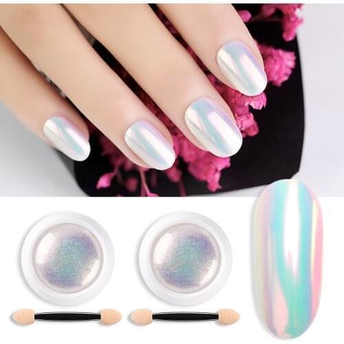 Symphony Shell Powder Mermaids Pearl Mirror Magics Powder Neon Pearl Shimmer Polish Chrome Nail Art Glitter Decoration Dust