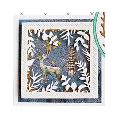 Leaves Border Square Frame Craft Dies Cut Diy Handmade Mold Paper Metal Craft Dies for Card Making Cut Dies 2021 Embossing New