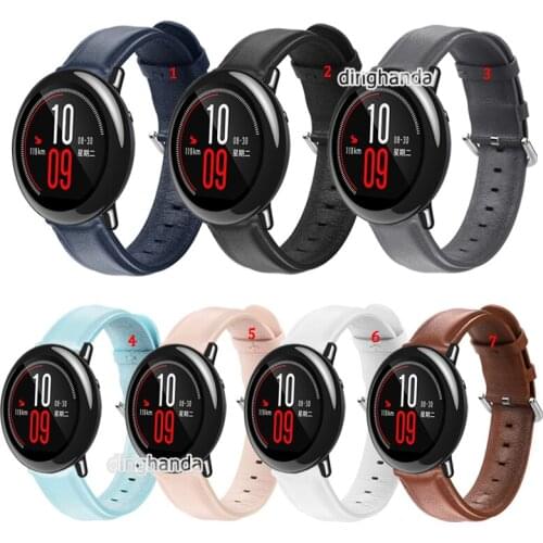 Calf Leather Band Strap For Huami Amazfit PACE / Stratos 2 2S 3/ GTR2 GTR 2E