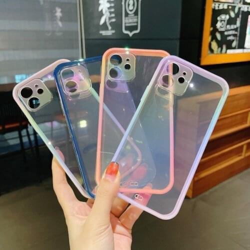 Funda trasera suave de lujo para iPhone 12 Pro Max Mini, carcasa con gradiente de moda para iPhone 11 Pro 6 7 8 Plus X XS Max XR