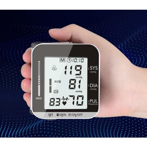 Sphygmomanometer Wrist Blood Pressure Monitor USB Automatic Digital Tonometer English Voice electronic Heart Beat Rate Meter