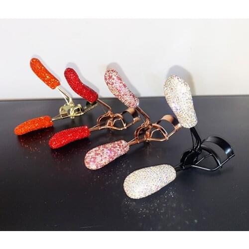 Diamond Eyelash Curler Sparkling Handle Eyelash Tweezers Beauty Supplies Cosmetic Lash Tweezers Bulk Makeup Tool and Accessories