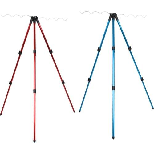 Fishing Rod Tripod Stand Portable Aluminum Alloy Telescopic Fishing Pole Holder Mount Bracket for 7 Rods