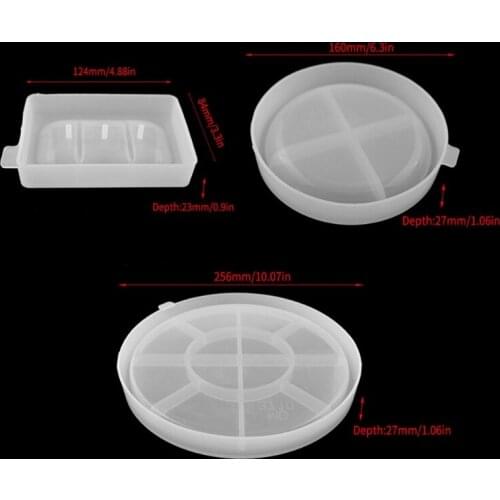 Soap Dish Resin Silicone Molds Epoxy Resin Round Dish Jewelry Tray Resin Molds D0JD