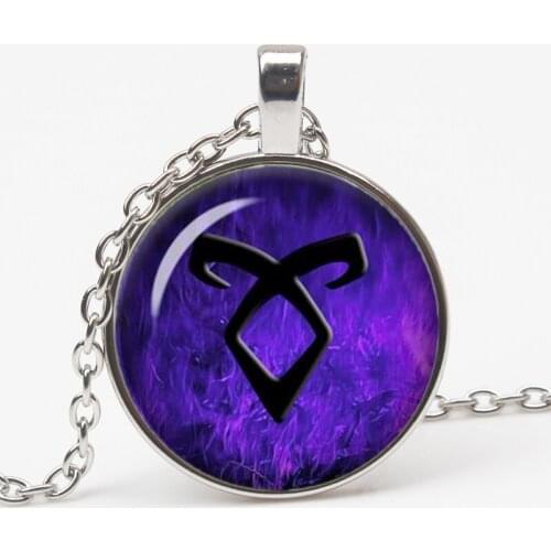 City of bones Glass Necklaces Gift Jewelry Decoration Angel Rune Pendant Necklaces Angel Mortal Musical Instrument Jewelry