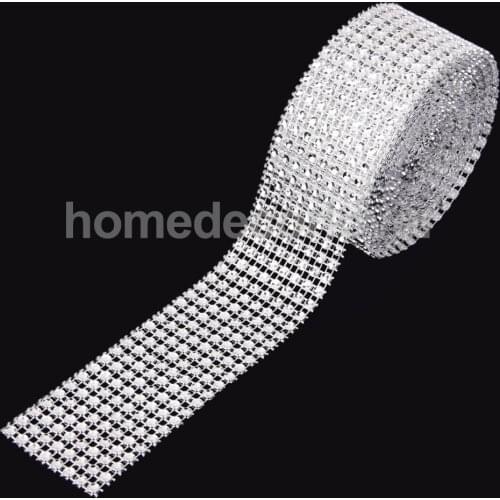 Rhinestones Chain Silver Applique Diamante Trim Crystal Patches Craft DIY 4.5m 8-row