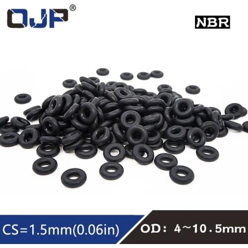 50PC/lot Rubber Ring NBR Sealing O Ring CS 1.5mm OD4/4.5/5/5.5/6/6.5/7/7.5/8/8.5/9/9.5/10/10.5mm O-Ring Seal Gasket Ring Washer