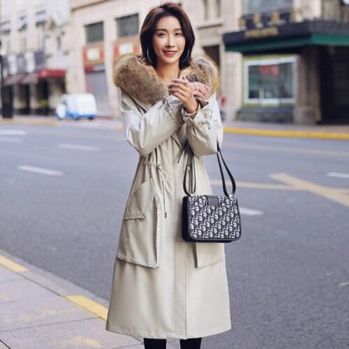 Real Rex Rabbit Fur Coat Female Long Jackets for Women Hooded Parkas Fox Fur Collar Winter Clothes 2021 Mujeres Abrigos Pph2219