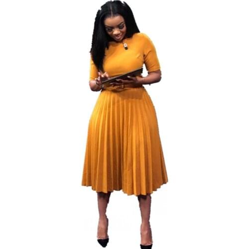 European And American Womens Dress New Five-minute Sleeve Hundred-fold Dress Matching Belt Slim Sexy Pure Color Dress Vestidos