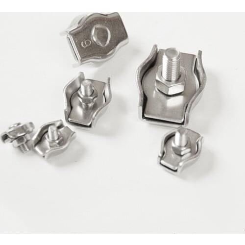 2/5pcs 304 stainless steel wire rope single clip, decorative clip, brake cable fastening chuck wire rope buckle lock head M2-M10