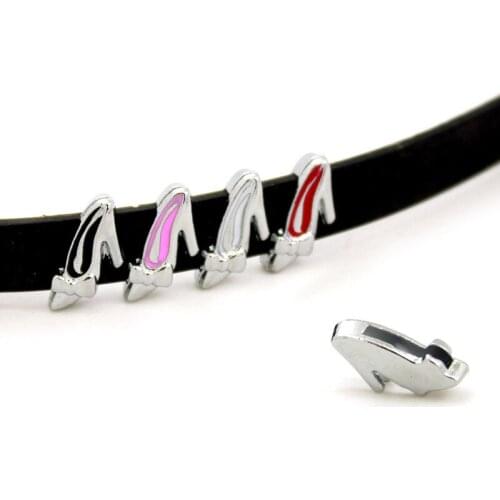 20pcs/lot Internal Dia 8mm Slide Charm High-Heel Shoes DIY Accessories fit 8mm wide belt pet collar