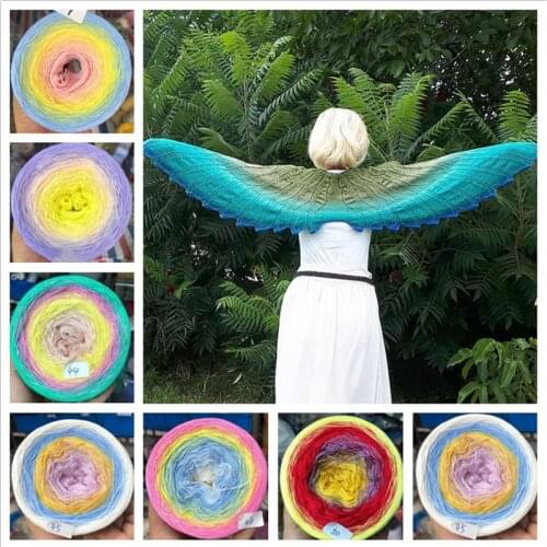 300g 100% Organic Cotton Blended Yarn Spring/Summer Cake Yarn Gradient Color Crocheted Shawl Blanket DIY Hand Knitted Yarn