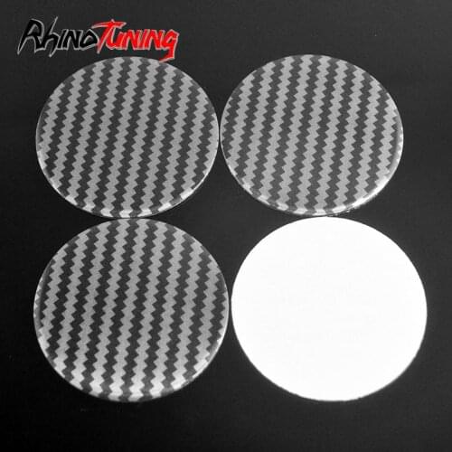 4pcs 45mm Car Wheel Center Hubcaps Sticker Flat Alloy Badge Emblem Carbon Fiber Striped Pattern For Hood Cover Rims