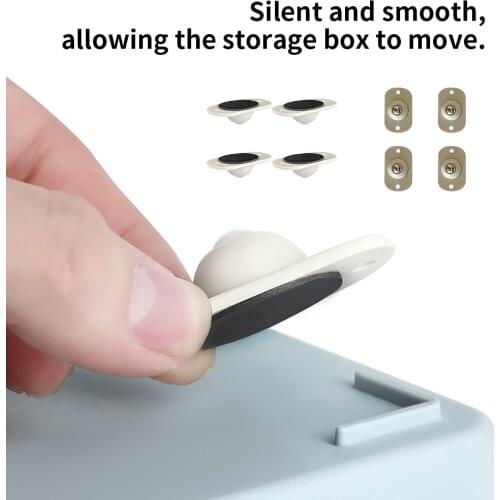4pcs Universal Furniture Wheel Directional Roller Self Adhesive Casters Pulley Rollers For Cabinet Drawer Storage Box Trash