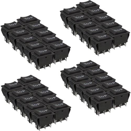 40 Pieces AC 125V/20A Universal On/Off/On DPDT 6Pin Window Rocker Switch