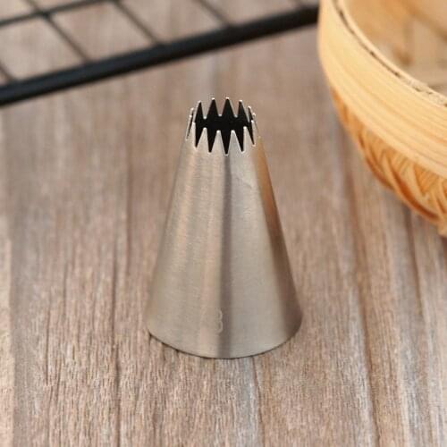 #4B Stainless Steel Nozzle Open Star Tip Pastry Cookies Tools Icing Piping Nozzles Cake Decorating Cupcake Medium Size