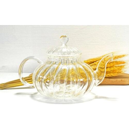 600ML, clear glass coffee pot, pumpkin design, with filter, espresso pot, taza cafe pitcher, tea ceremony teapot, tea kettle